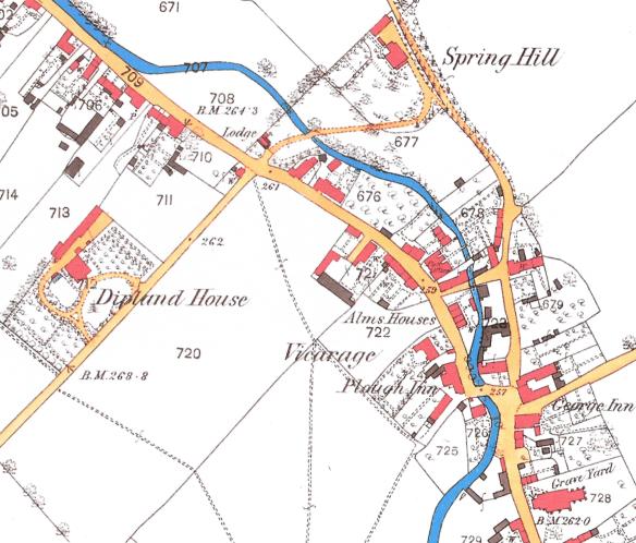 Spring Hill and Diplands Ordnance Survey Map 1875