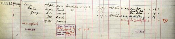 Personal effects Bertie George King